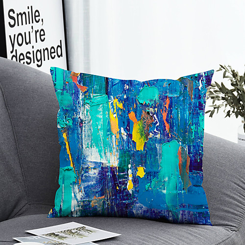 

1 pcs Polyester Pillow Cover & Insert, Print Simple Classic Square Zipper Polyester Traditional Classic