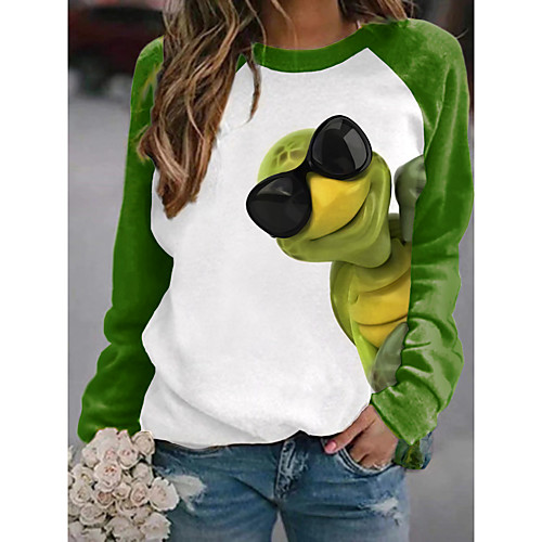

Women's Pullover Sweatshirt Graphic 3D Print Daily 3D Print Basic Casual Hoodies Sweatshirts Green