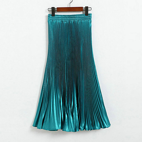 

Women's Daily Vacation Elegant Streetwear Skirts Solid Colored Pleated Wine Army Green Khaki