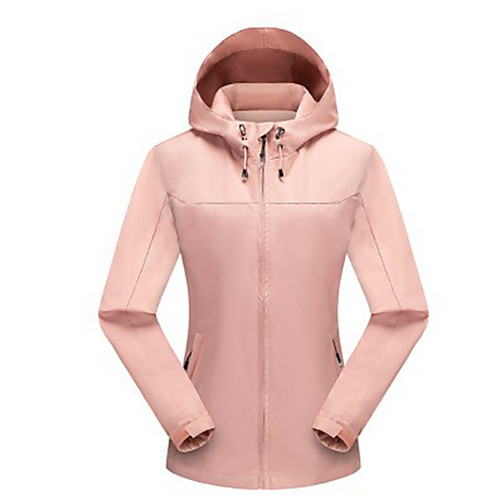 

Women's Hoodie Jacket Hiking Softshell Jacket Hiking Windbreaker Outdoor Waterproof Lightweight Windproof Breathable Jacket Top Fishing Hiking Climbing White Black Purple Light Green Blue / Quick Dry