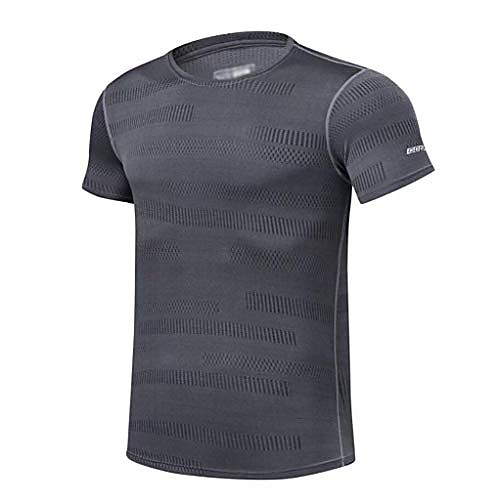 

tights men's quick-drying short-sleeved workout clothes, high-elastic sports tops basketball running sweat-absorbent sports t-shirt (color : gray, size : xl)