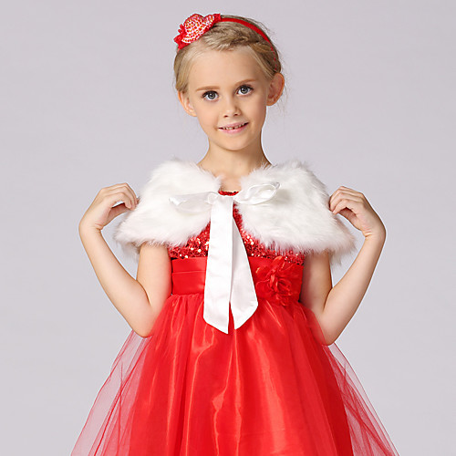 

Sleeveless Shawls / Cute Faux Fur Party / Evening / Birthday Shawl & Wrap / Kids' Wraps With Solid
