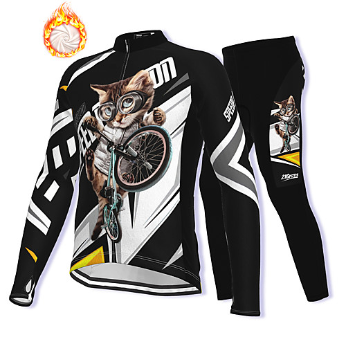 

21Grams Men's Long Sleeve Cycling Jacket with Pants Winter Fleece Spandex Black Bike Fleece Lining Warm Sports Graphic Mountain Bike MTB Road Bike Cycling Clothing Apparel / Stretchy / Athleisure