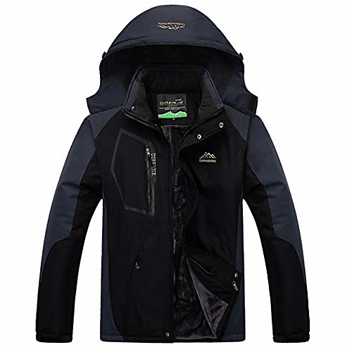 

SummerRio Men's Jacket Softshell Jacket Winter Outdoor Functional Jacket Leisure Jacket Sport Jacket with Hood Black Gray