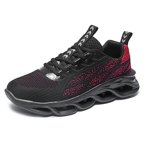 

Men's Trainers Athletic Shoes Sporty Casual Athletic Running Shoes Fitness & Cross Training Shoes PU Tissage Volant Breathable Non-slipping Shock Absorbing Black and White Black / Red White Fall