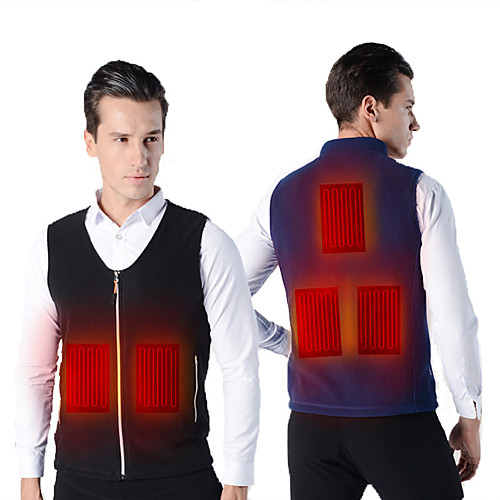 

Men's Heated Vest Outdoor Thermal Warm Adjustable Lightweight Autumn / Fall Winter Jacket Top Cotton Camping / Hiking Hunting Fishing Black