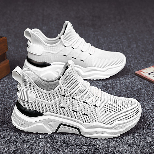 

Men's Trainers Athletic Shoes Sporty Casual Athletic Running Shoes Basketball Shoes Tissage Volant Breathable Non-slipping Wear Proof Camel White Black Fall