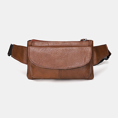 

men genuine leather multi-pocket anti-theft multifunctional crossbody bag chest bag sling bag
