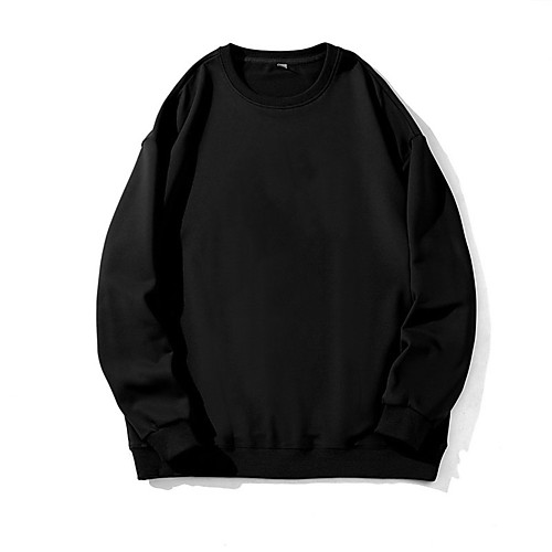 

Men's Pullover Sweatshirt Solid Color Round Neck Daily Weekend non-printing Casual Hoodies Sweatshirts Long Sleeve Wine Red Black Khaki