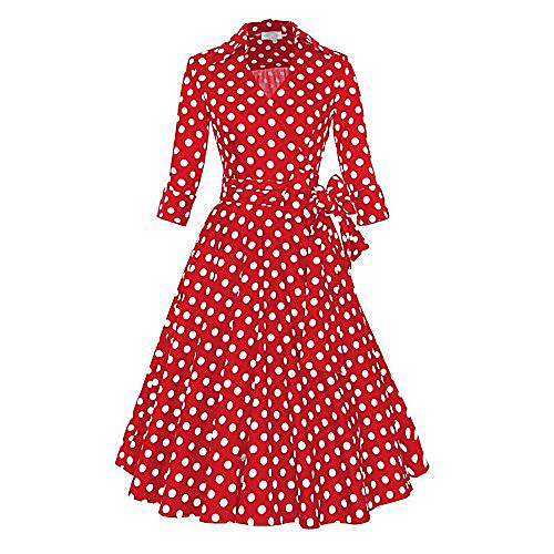 

50's 60's vintage retro cute bowknot princess charming girl women dress
