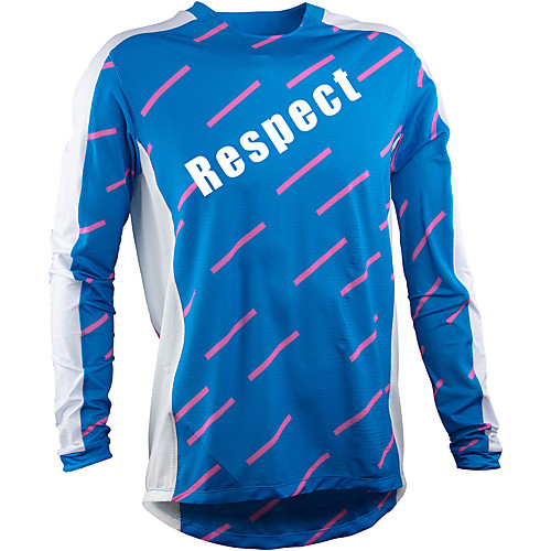

Men's Long Sleeve Downhill Jersey Winter Blue Stripes Bike Top Mountain Bike MTB Road Bike Cycling Breathable Sports Clothing Apparel / Stretchy / Athletic