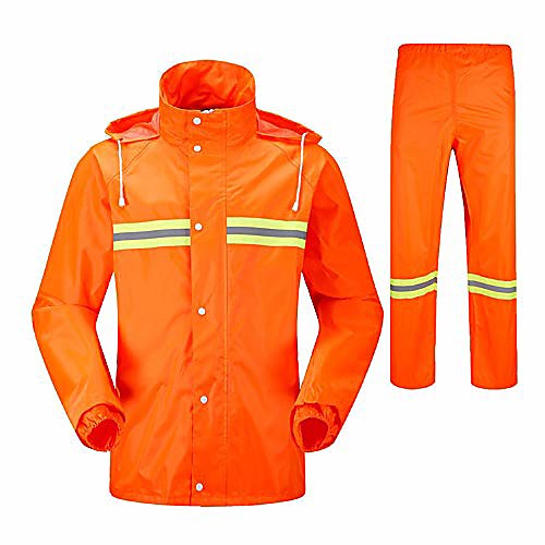 

Women's Men's Unisex Hoodie Jacket Raincoat Reflective Waterproof Windproof Fast Dry Autumn / Fall Spring Clothing Suit for Camping / Hiking Hunting Fishing Orange XL XXL XXXL 4XL / Breathable