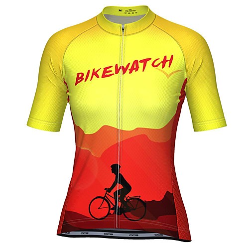

21Grams Women's Short Sleeve Cycling Jersey Yellow Bike Top Mountain Bike MTB Road Bike Cycling Breathable Quick Dry Sports Clothing Apparel / Stretchy / Athleisure