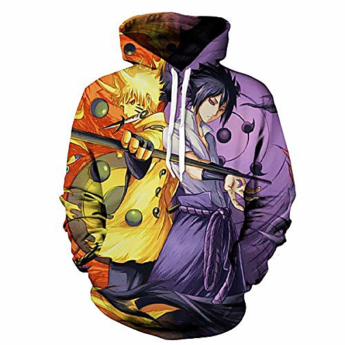 

Men Boruto Naruto 3D Print Pullover Hoodie Sweatshirt with Front Pocket