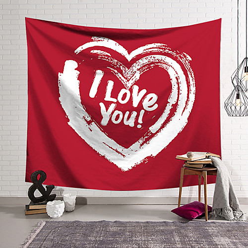 

Valentine's Day Wall Tapestry Art Decor Blanket Curtain Hanging Home Bedroom Living Room Decoration Love Heart