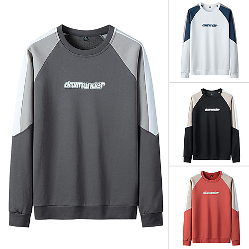 

Men's Sweatshirt Pullover Color Block Crew Neck Color Block Sport Athleisure Sweatshirt Top Long Sleeve Breathable Moisture Wicking Sweat Out Comfortable Everyday Use Street Casual Daily
