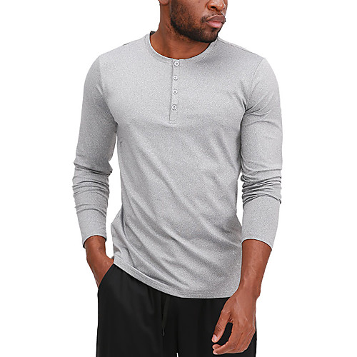 

Men's T shirt Hiking Tee shirt Long Sleeve Crew Neck Sweatshirt Top Outdoor Lightweight Breathable Quick Dry Soft Autumn / Fall Winter Elastane Polyester Solid Color Black Blue Grey Fishing Climbing