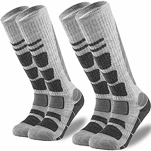 

Ski Socks 2 Pairs Pack for Skiing, Snowboarding, Cold Weather, Winter Performance Socks