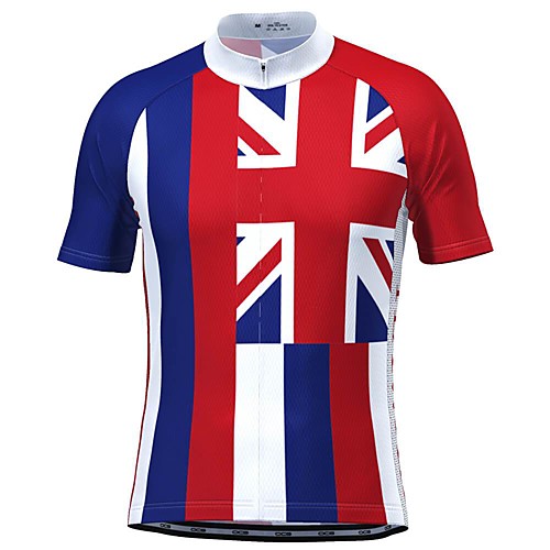 

21Grams Men's Short Sleeve Cycling Jersey Red National Flag Bike Top Mountain Bike MTB Road Bike Cycling Breathable Sports Clothing Apparel / Stretchy / Athletic