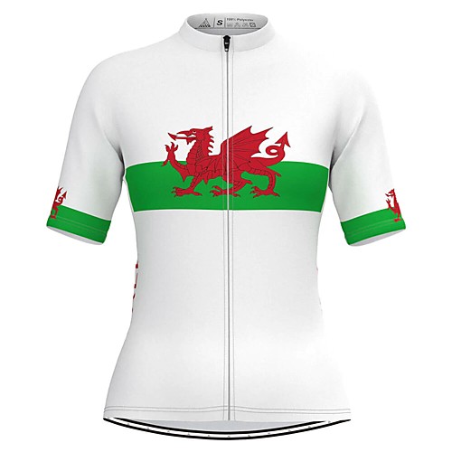 

Women's Short Sleeve Cycling Jersey White National Flag Bike Top Mountain Bike MTB Road Bike Cycling Breathable Quick Dry Sports Clothing Apparel / Stretchy / Athleisure