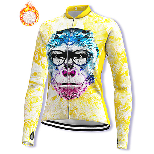 

21Grams Women's Long Sleeve Cycling Jacket Winter Fleece Spandex Yellow Bike Jacket Mountain Bike MTB Road Bike Cycling Fleece Lining Warm Sports Clothing Apparel / Stretchy / Athleisure