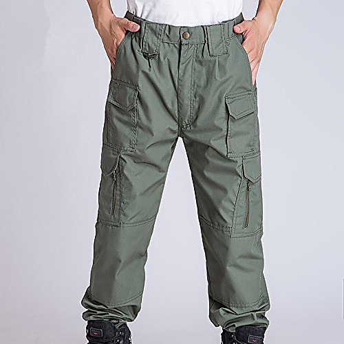 

men's outdoor flat front work multi pockets quick drying casual caro swat tactical pants for spring summer autumn (army green, 32 / m)