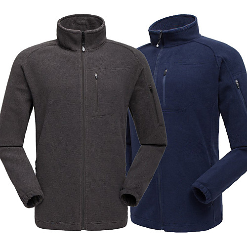 

Men's Hiking Fleece Jacket Jacket Top Outdoor Lightweight Windproof Breathable Quick Dry Autumn / Fall Winter Fleece Dark Gray Denim Blue Navy Blue Fishing Climbing Camping / Hiking / Caving