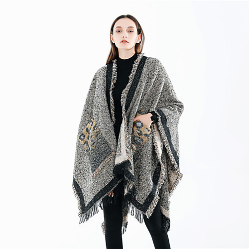 

Sleeveless Artistic / Retro / Shawls Imitation Cashmere Special Occasion / Party / Evening Shawl & Wrap / Women's Wrap With Leopard Print / Tassel
