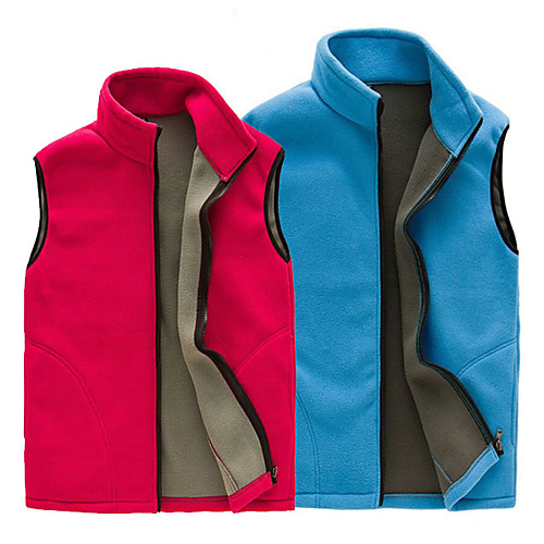 

Women's Men's Hiking Vest / Gilet Fishing Vest Hiking Fleece Vest Outdoor Solid Color Lightweight Breathable Quick Dry Sweat wicking Top Hunting Fishing Climbing Female-Rose Red Male-Navy Male-Sky