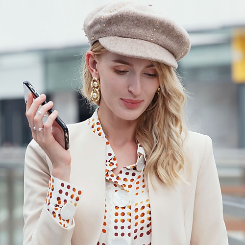 

Headwear Casual / Daily Wool / Cotton Hats with Crystal / Rhinestone / Solid 1pc Casual / Daily Wear Headpiece