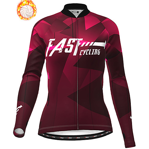 

21Grams Women's Long Sleeve Cycling Jacket Winter Fleece Red Blue Green Bike Jacket Top Mountain Bike MTB Road Bike Cycling Thermal Warm Fleece Lining Breathable Sports Clothing Apparel / Stretchy