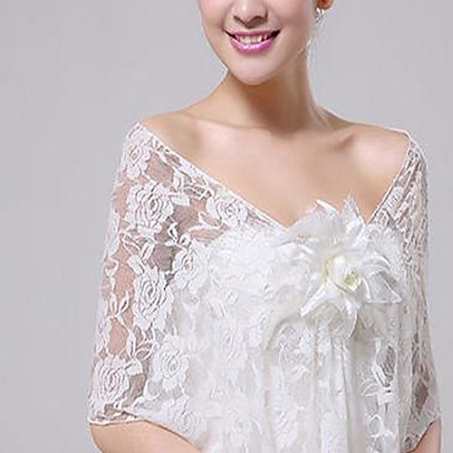 

Sleeveless Shawls / Bridal Lace Party / Evening / Event / Party Shawl & Wrap / Women's Wrap With Lace / Flower