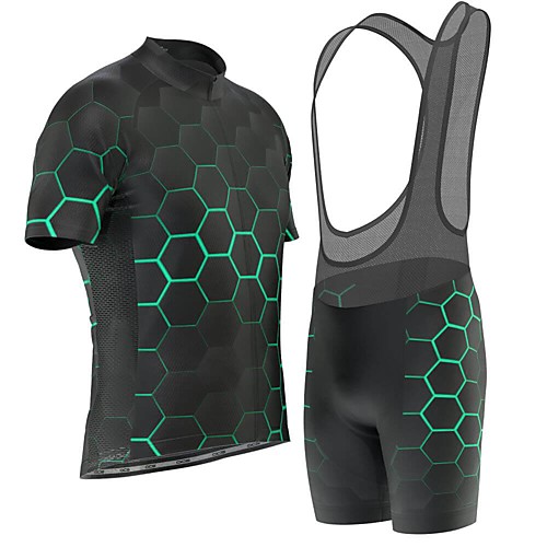 

21Grams Men's Short Sleeve Cycling Jersey with Bib Shorts Black Bike Breathable Sports Graphic Mountain Bike MTB Road Bike Cycling Clothing Apparel / Stretchy / Athleisure