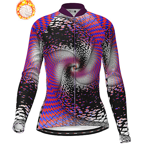 

21Grams Women's Long Sleeve Cycling Jersey Winter Fleece Purple Green Bike Jersey Top Mountain Bike MTB Road Bike Cycling Fleece Lining Warm Quick Dry Sports Clothing Apparel / Stretchy / Athleisure
