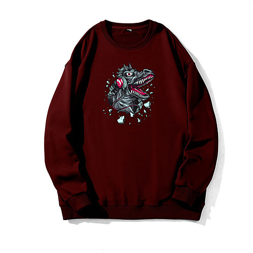 

Men's Pullover Sweatshirt Graphic Animal Print Daily Weekend 3D Print Casual Hoodies Sweatshirts Wine Red Black Khaki