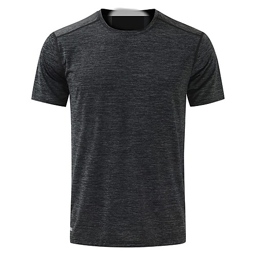 

Men's T shirt Hiking Tee shirt Short Sleeve Tee Tshirt Sweatshirt Top Outdoor Lightweight Breathable Quick Dry Sweat wicking Spring Summer Solid Color Denim Blue Black Dark Gray Hunting Fishing