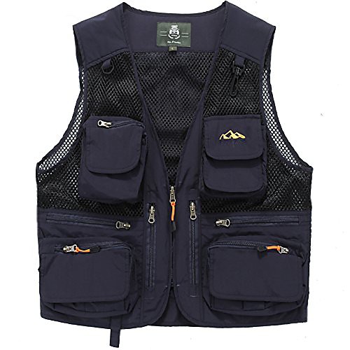 

Men's Hiking Vest / Gilet Fishing Vest Outdoor Lightweight Windproof Breathable Quick Dry Vest / Gilet Top Fishing Climbing Camping / Hiking / Caving ArmyGreen Big red khaki Navy Blue / Sleeveless