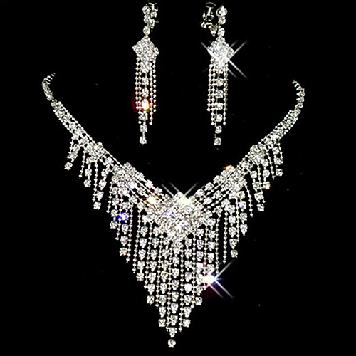 

Women's Jewelry Set Bridal Jewelry Sets Tassel Fringe Precious Fashion Silver Plated Earrings Jewelry Silver For Christmas Wedding Halloween Party Evening Gift 1 set