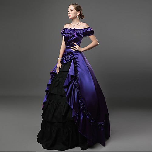 

Maria Antonietta Victorian 18th Century Vacation Dress Dress Outfits Prom Dress Women's Costume Purple Vintage Cosplay Party Prom Short Sleeve Ankle Length Ball Gown Plus Size Customized