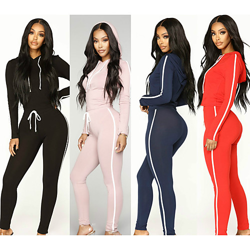 

Women's 2 Piece Tracksuit Sweatsuit Athletic Athleisure Long Sleeve 2pcs Winter Thermal Warm Breathable Moisture Wicking Fitness Gym Workout Running Jogging Exercise Sportswear Normal Outfit Set