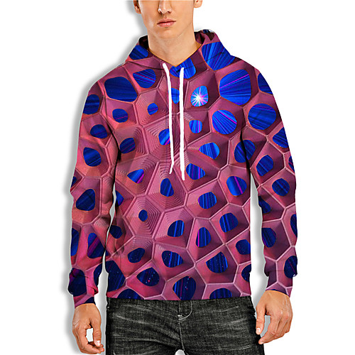 

Men's Pullover Hoodie Sweatshirt Graphic 3D Print Hooded Daily 3D Print Basic Casual Hoodies Sweatshirts Long Sleeve Purple