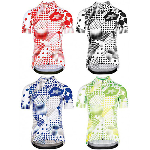 

Men's Short Sleeve Cycling Jersey Black Red Blue Polka Dot Bike Top Mountain Bike MTB Road Bike Cycling Breathable Sports Clothing Apparel / Stretchy / Athletic