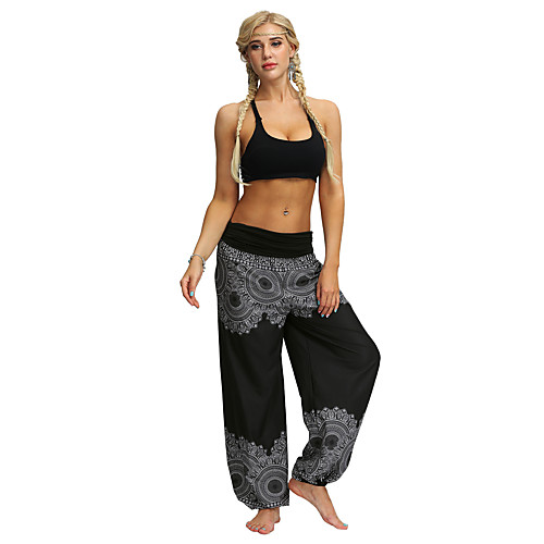 

Women's Yoga Pants Harem Bloomers Breathable Quick Dry Bohemian Black Yoga Fitness Gym Workout Sports Activewear / Casual / Athleisure