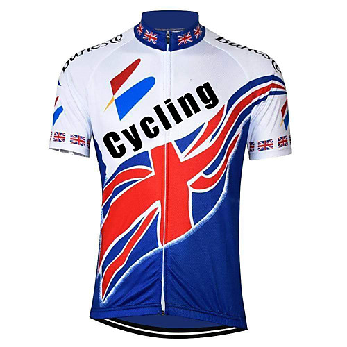 

21Grams Men's Short Sleeve Cycling Jersey Blue Bike Top Mountain Bike MTB Road Bike Cycling Breathable Sports Clothing Apparel / Stretchy / Athletic