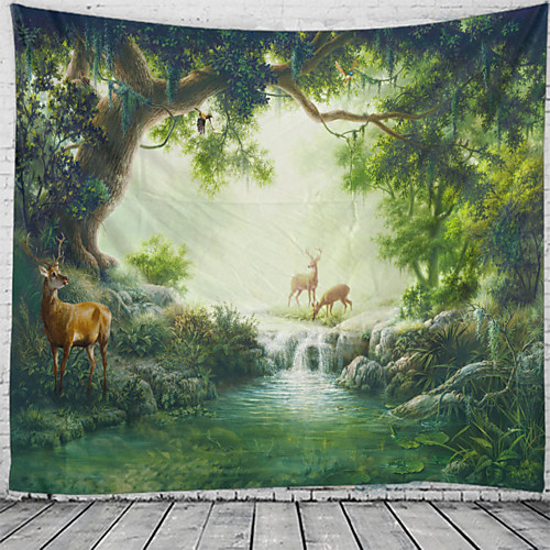 

Wall Tapestry Art Decor Blanket Curtain Hanging Home Bedroom Living Room Decoration Forest View