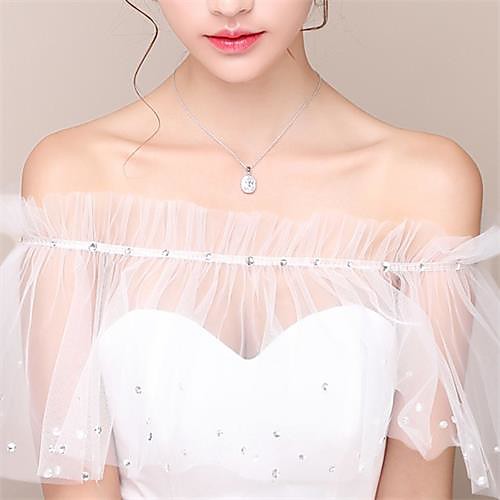 

Sleeveless Shawls / Bridal Chinlon Wedding / Party / Evening Shawl & Wrap / Women's Wrap With Pearl / Beading