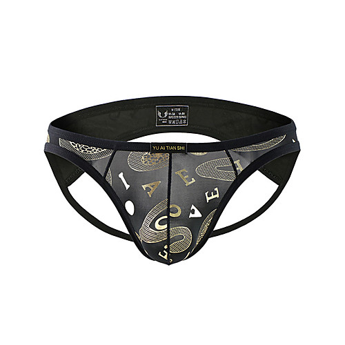 

Men's 1 Piece Basic Briefs Underwear - Normal Low Waist White Black Gold S M L