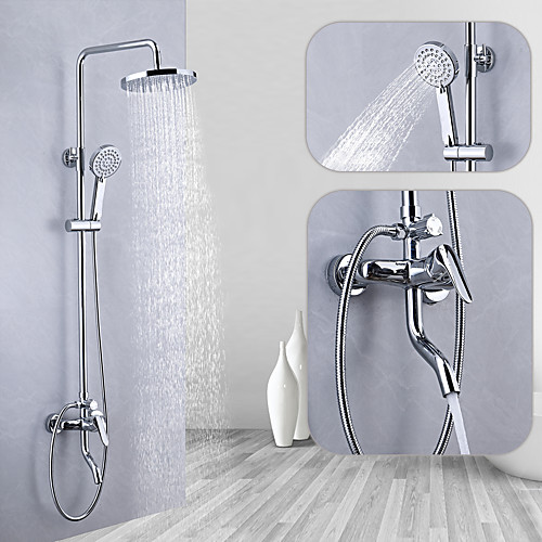 

Shower System / Rainfall Shower Head System Set - Handshower Included pullout Multi Spray Shower Contemporary / Traditional Electroplated Mount Outside Ceramic Valve Bath Shower Mixer Taps