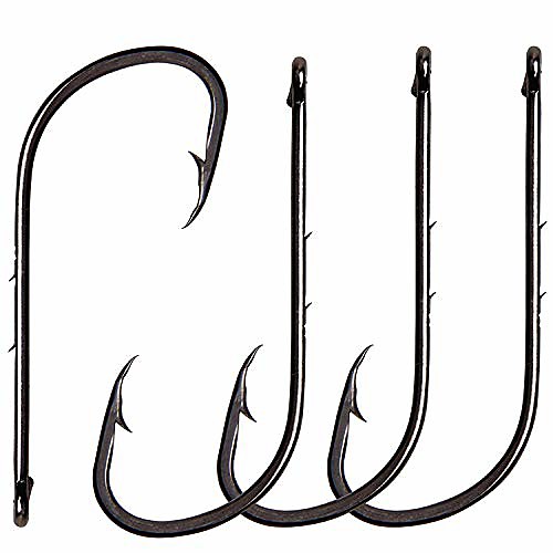 

Baitholder Fishing Hooks Long Shank Beak Bait Holder Hooks Black Offset Jig Fishing Hooks with 2 Barbs 50-150pcs Size: 4-6/0