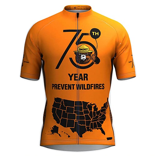 

Men's Short Sleeve Cycling Jersey Orange Bike Top Mountain Bike MTB Road Bike Cycling Breathable Sports Clothing Apparel / Stretchy / Athletic